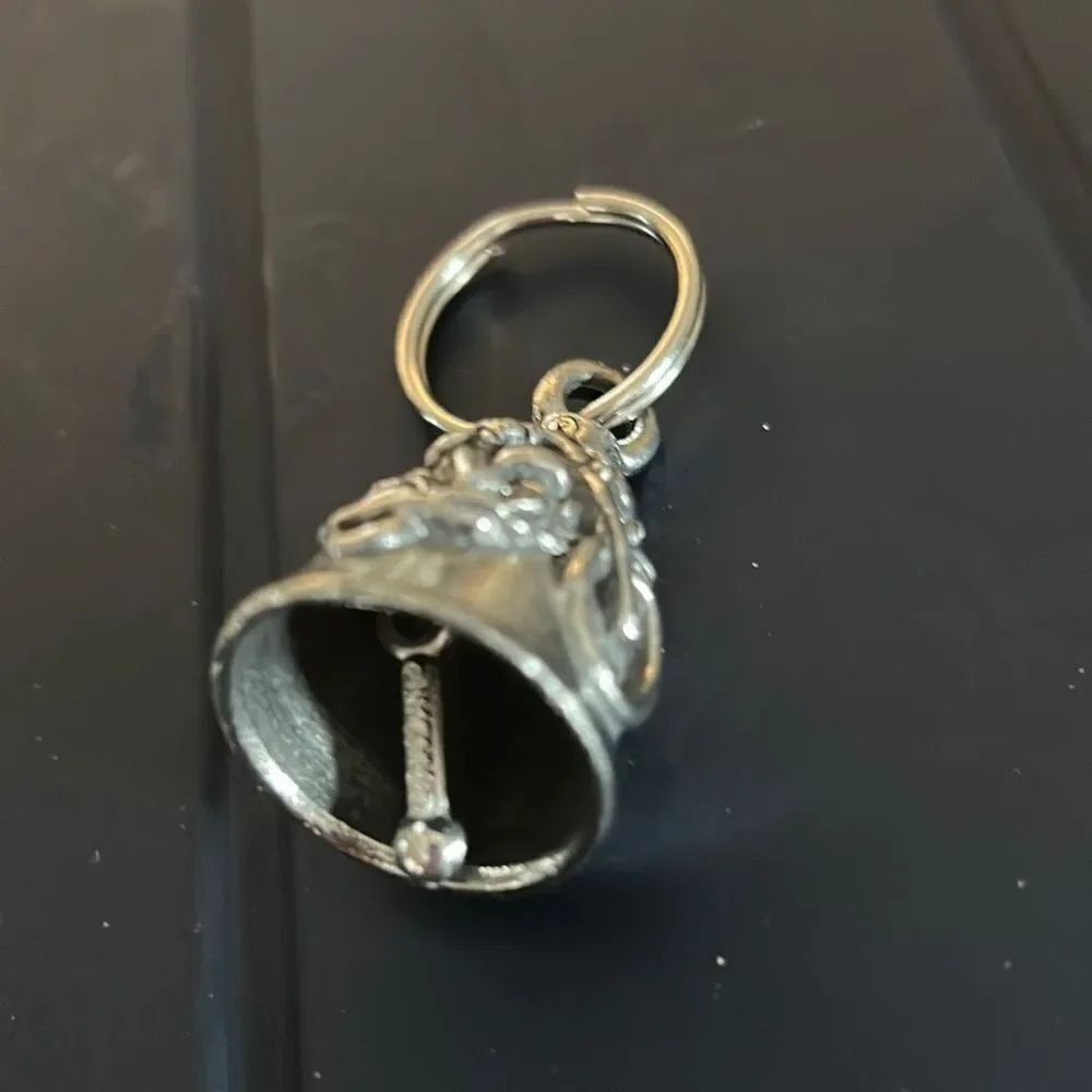 Guardian Motorcycle Protection Pewter Bell Keychain - Picture 4 of 5